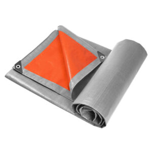 Silver/Orange Tarpaulin 120gsm